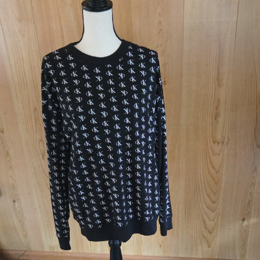 Calvin Klein Monogram Crewneck in Black and White